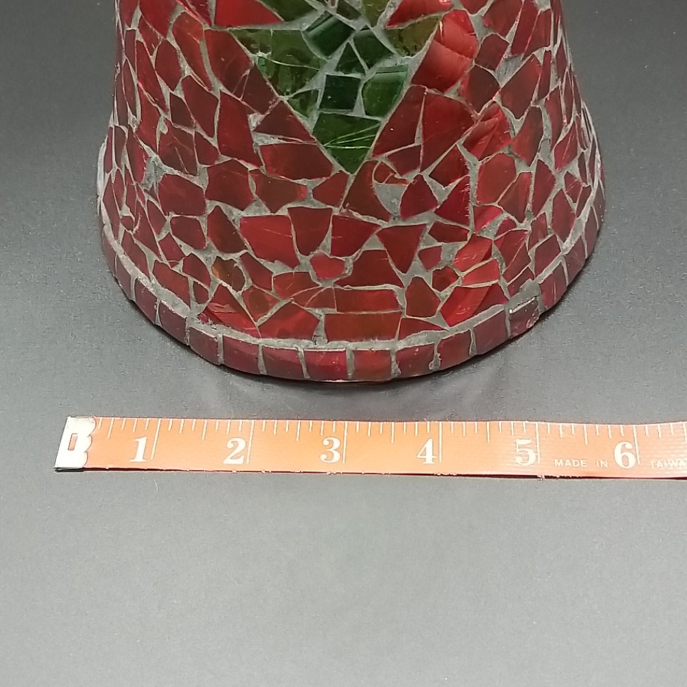 Vintage Red and Green Mosaic Tree Holiday Vase - Picture 6 of 8